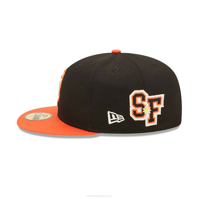New Era san francisco giants ne letterman zwarte 59fifty getailleerde pet BT24586