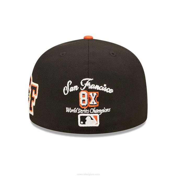 New Era san francisco giants ne letterman zwarte 59fifty getailleerde pet BT24586