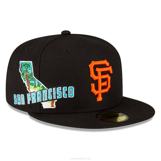 New Era san francisco giants stateview zwarte 59fifty getailleerde pet BT241167