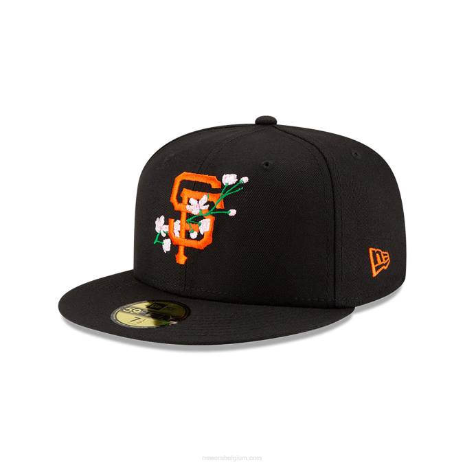 New Era san francisco giants zijpatch bloom zwart 59fifty getailleerde pet BT24663