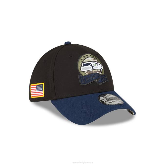 New Era seattle seahawks nfl salute to service zwarte 39thirty stretch fit pet BT242184
