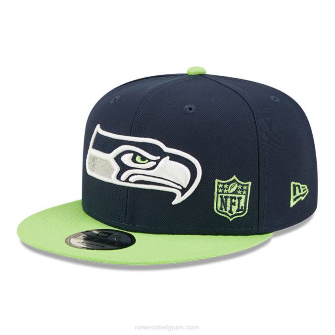 New Era seattle seahawks nfl zwarte letter boog blauwe 9fifty snapback pet BT242096