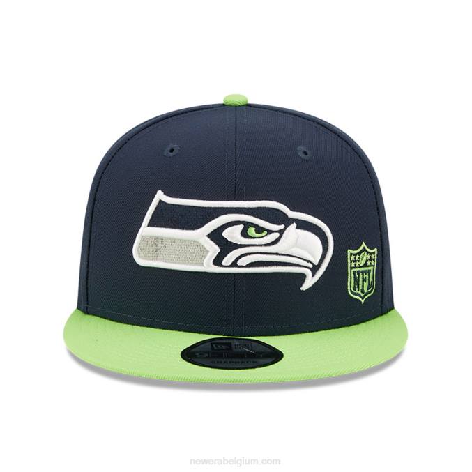 New Era seattle seahawks nfl zwarte letter boog blauwe 9fifty snapback pet BT242096