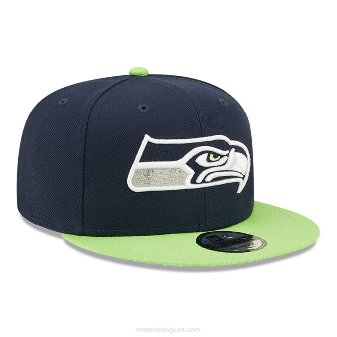 New Era seattle seahawks nfl zwarte letter boog blauwe 9fifty snapback pet BT242096