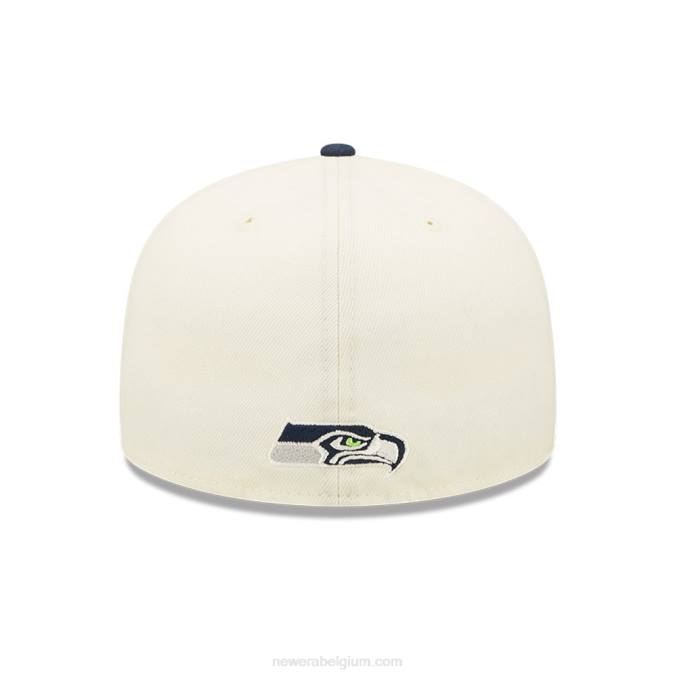 New Era seattle seahawksnfl zijlijn 2022 witte 59fifty getailleerde pet BT24492