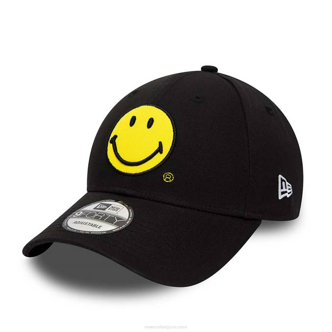 New Era smiley logo zwarte 9forty verstelbare pet BT241590