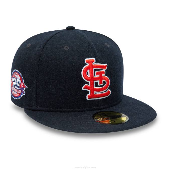 New Era st. louis cardinals jubileum wollen marine 59fifty getailleerde pet BT24144