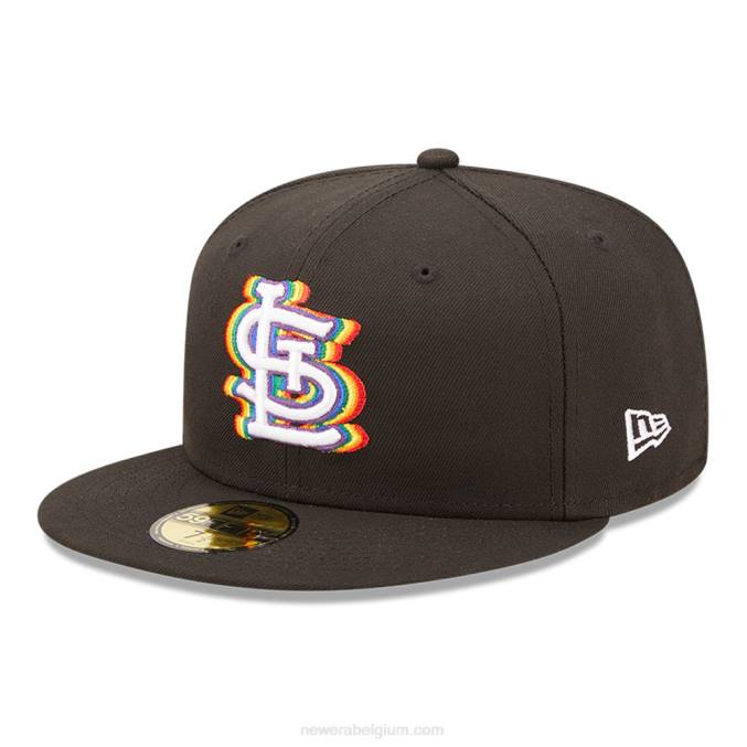 New Era st. louis cardinals mlb prismatische zwarte 59fifty getailleerde pet BT24427
