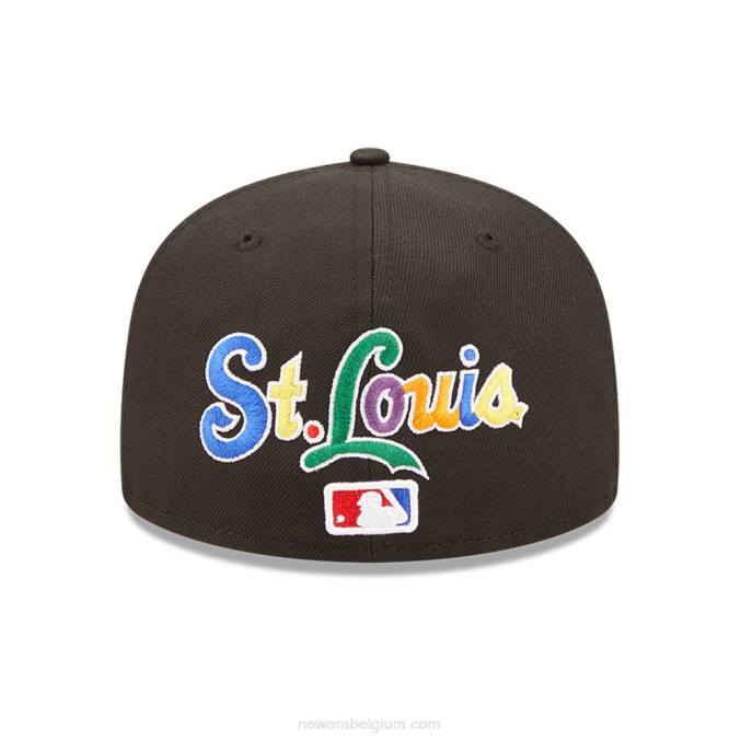 New Era st. louis cardinals mlb prismatische zwarte 59fifty getailleerde pet BT24427