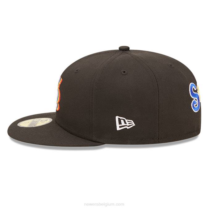 New Era st. louis cardinals mlb prismatische zwarte 59fifty getailleerde pet BT24427