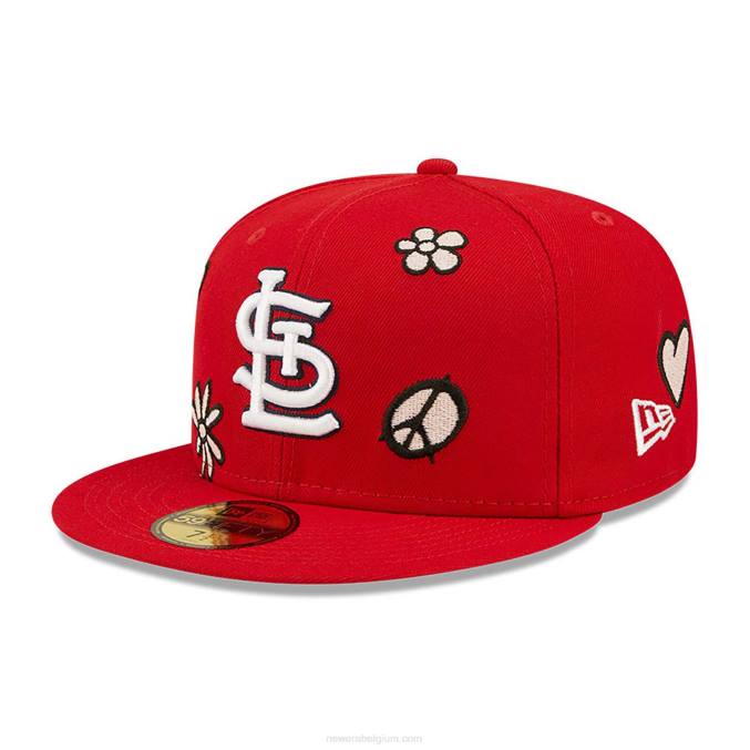 New Era st. louis cardinals mlb zonlicht pop rood 59fifty cap BT2453