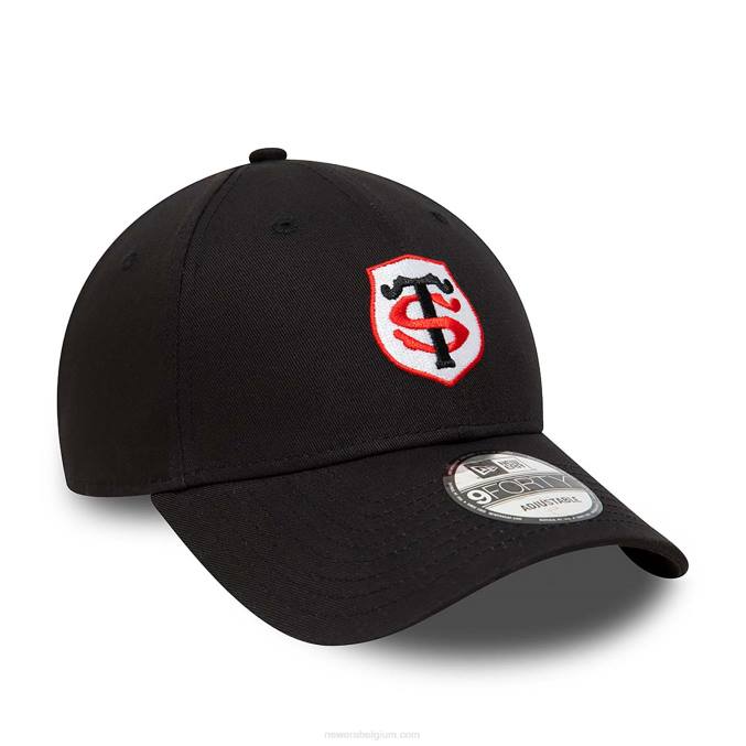 New Era stade toulousain teamlogo zwarte 9forty verstelbare pet BT241618