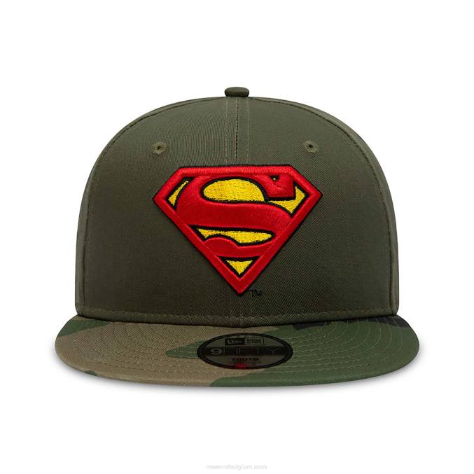 New Era superman jeugd dc camo groene 9fifty snapback pet BT241823