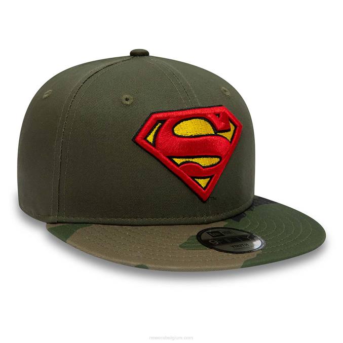 New Era superman jeugd dc camo groene 9fifty snapback pet BT241823