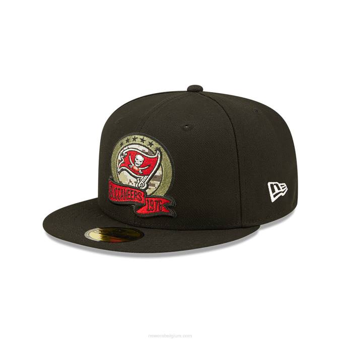 New Era tampa bay buccaneers nfl salute to service zwarte 59fifty getailleerde pet BT24399