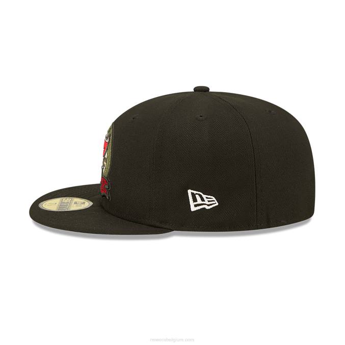 New Era tampa bay buccaneers nfl salute to service zwarte 59fifty getailleerde pet BT24399