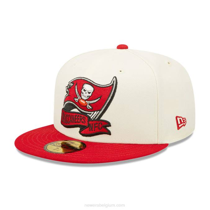 New Era tampa bay buccaneers nfl zijlijn 2022 witte 59fifty getailleerde pet BT24182