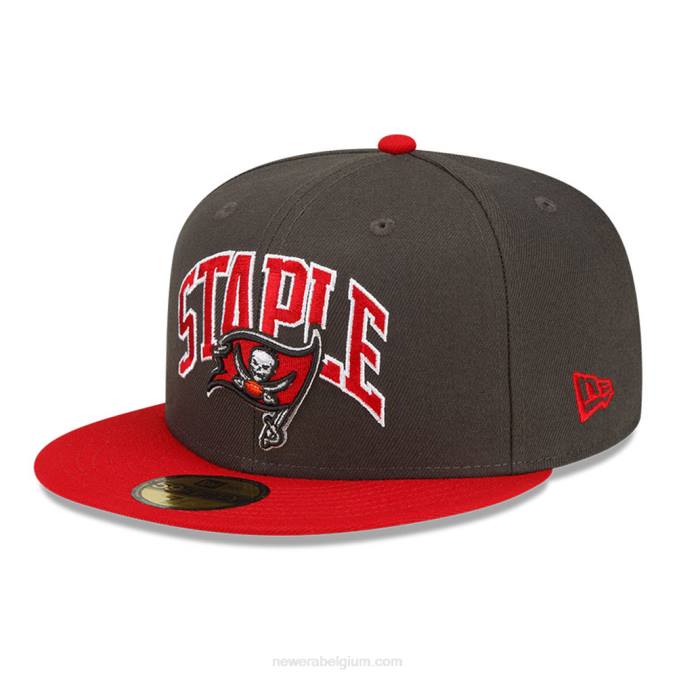 New Era tampa bay buccaneers x nietje donkergrijze 59fifty getailleerde pet BT241320