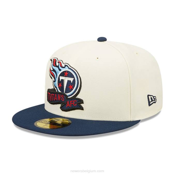 New Era tennessee titans nfl zijlijn 2022 witte 59fifty getailleerde pet BT24244