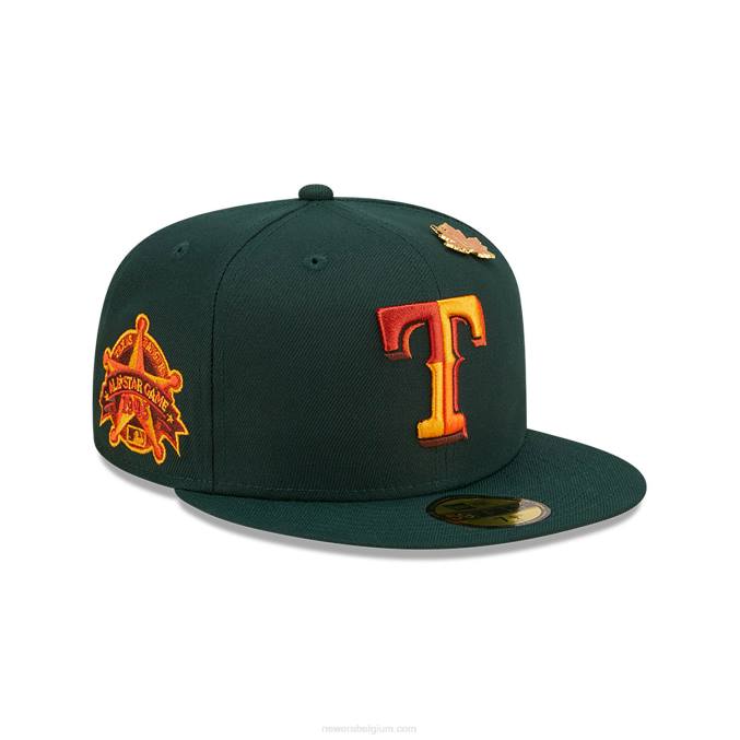 New Era texas rangers lommerrijke donkergroene 59fifty getailleerde pet BT241013