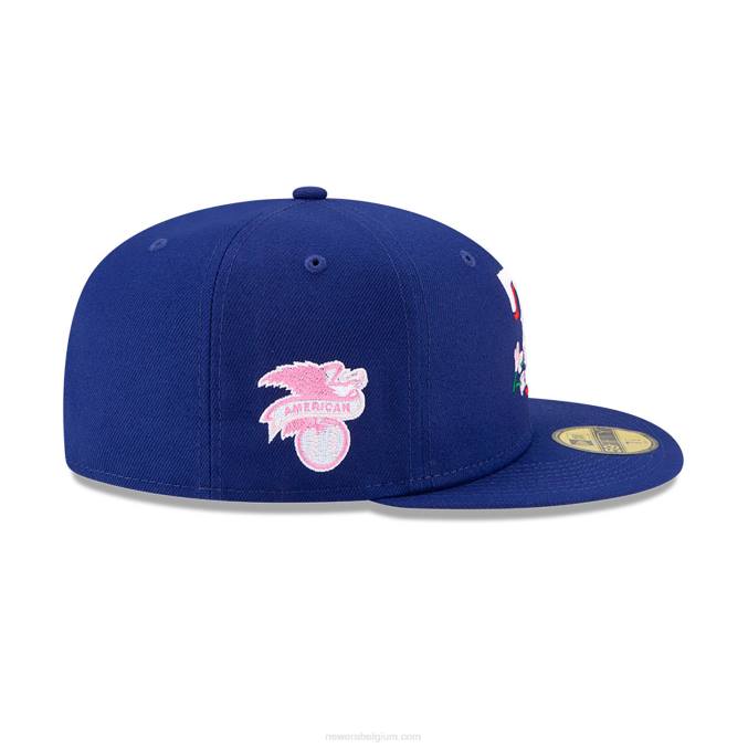 New Era texas rangers zijpatch bloom blue 59fifty getailleerde pet BT24356