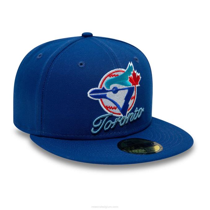 New Era toronto blue jays dual logo blauwe 59fifty getailleerde pet BT24384