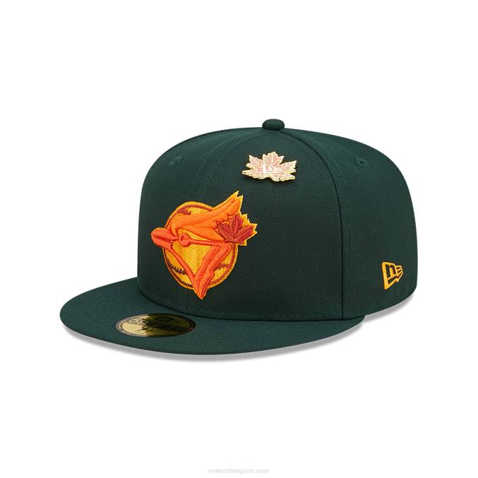 New Era toronto blue jays lommerrijke donkergroene 59fifty getailleerde pet BT24102