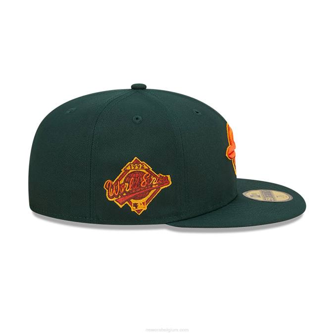 New Era toronto blue jays lommerrijke donkergroene 59fifty getailleerde pet BT24102