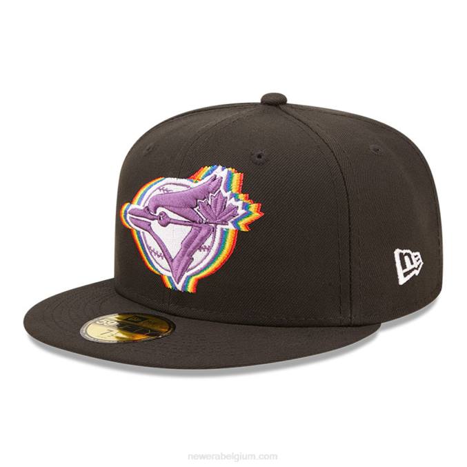 New Era toronto blue jays mlb prismatic zwarte 59fifty getailleerde pet BT24611