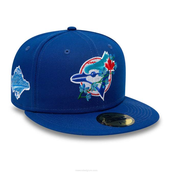 New Era toronto blue jays patch op de zijkant bloom blue 59fifty fitted cap BT24232