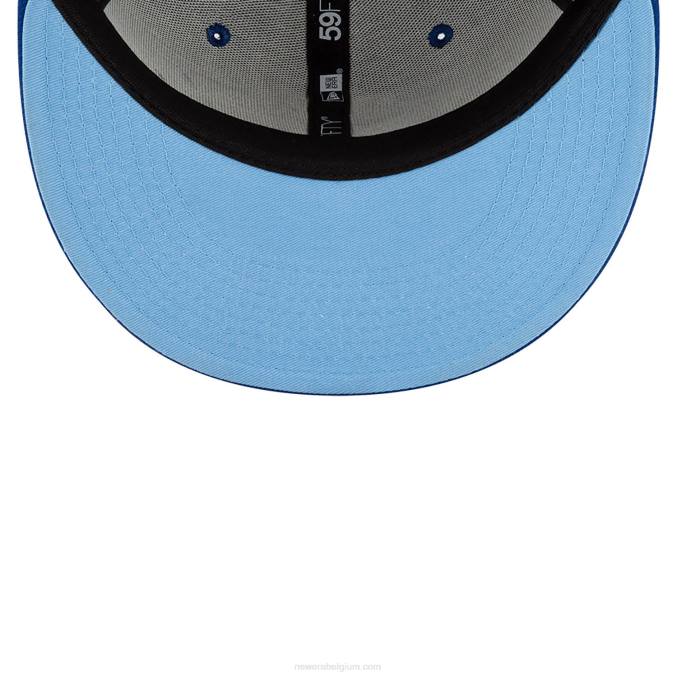 New Era toronto blue jays patch op de zijkant bloom blue 59fifty fitted cap BT24232
