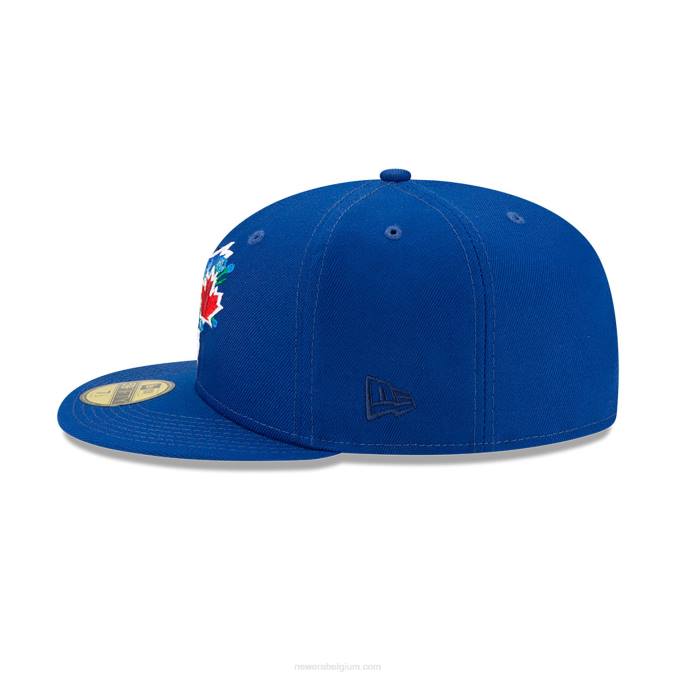 New Era toronto blue jays patch op de zijkant bloom blue 59fifty fitted cap BT24232