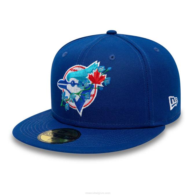 New Era toronto blue jays patch op de zijkant bloom blue 59fifty fitted cap BT24232