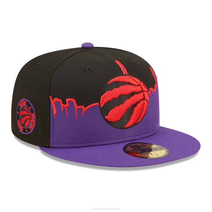 New Era toronto raptors nba tip off 2022 zwarte 59fifty getailleerde pet BT24653
