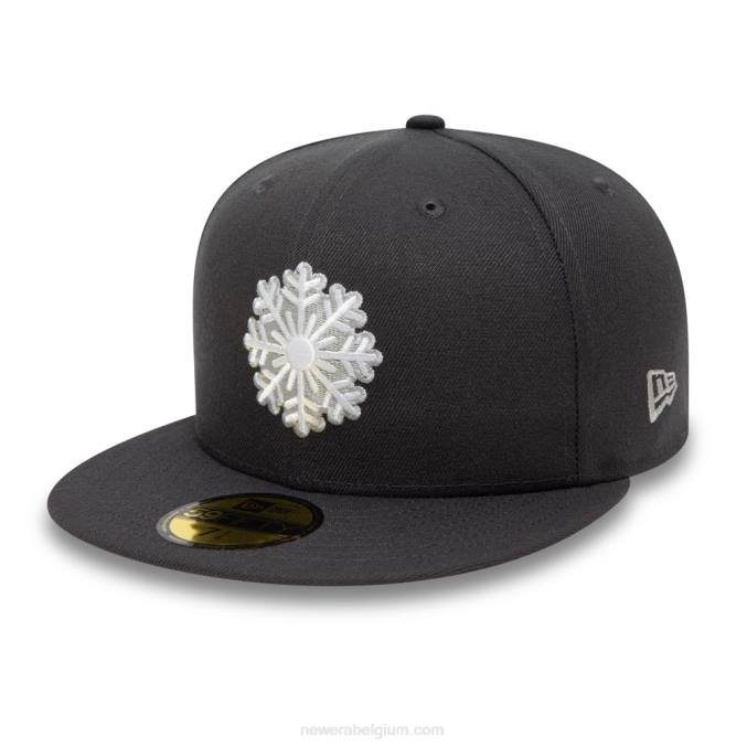 New Era vakantie sneeuwvlok donkergrijs 59fifty cap BT24996