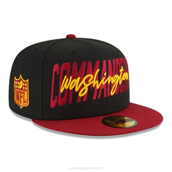 New Era washington nfl draft zwart 59fifty getailleerde pet BT24676