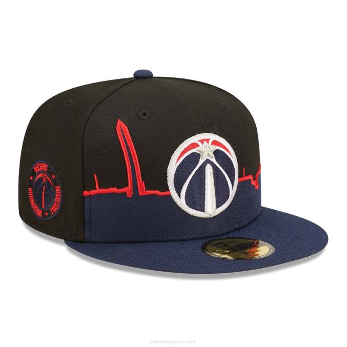New Era washington wizards nba tip off2022 zwarte 59fifty getailleerde pet BT24770