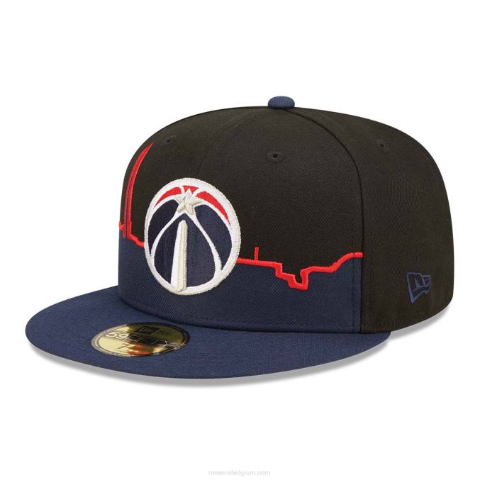 New Era washington wizards nba tip off2022 zwarte 59fifty getailleerde pet BT24770