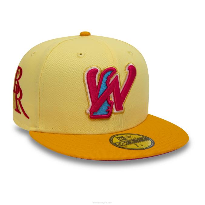 New Era wilmington blue rocks milb zachtgele 59fifty getailleerde pet BT24166