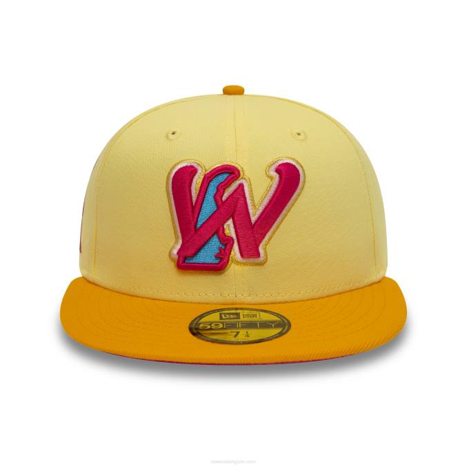 New Era wilmington blue rocks milb zachtgele 59fifty getailleerde pet BT24166