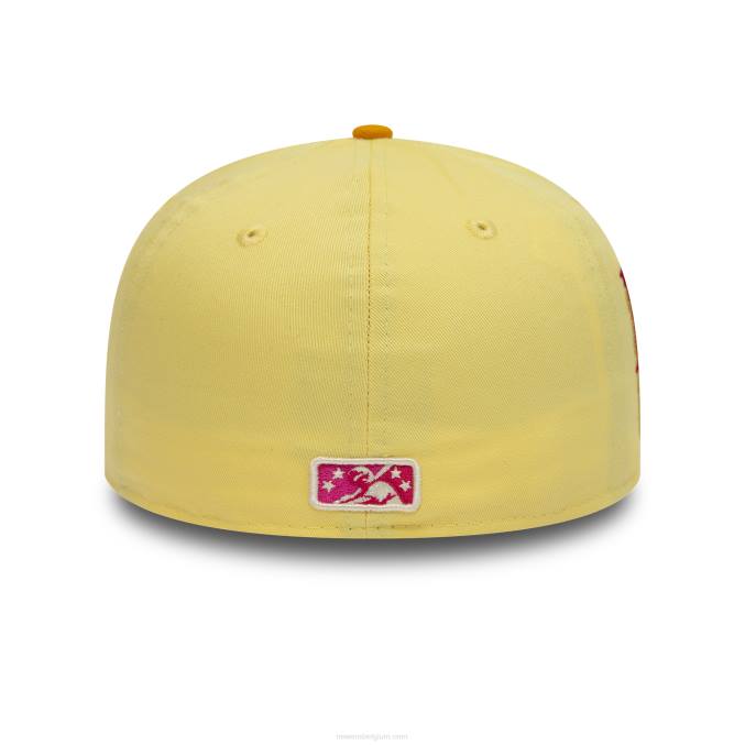 New Era wilmington blue rocks milb zachtgele 59fifty getailleerde pet BT24166