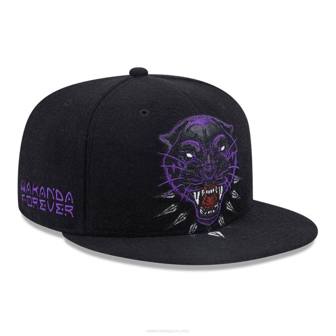 New Era zwarte panter zwarte 59fifty getailleerde pet BT24453