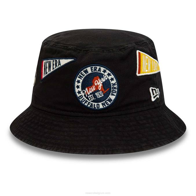 New Era Heritage all-over patch zwarte vissershoed BT242308