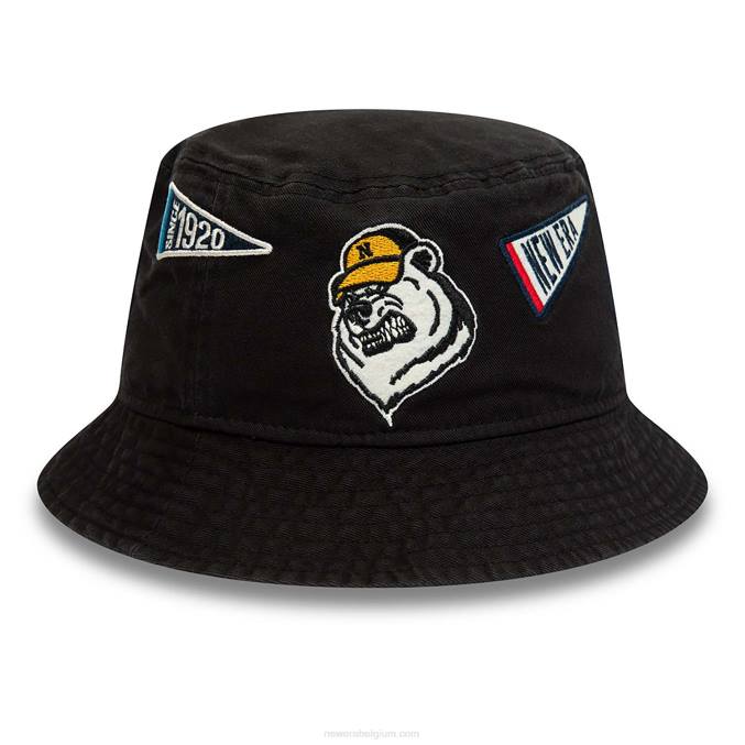 New Era Heritage all-over patch zwarte vissershoed BT242308