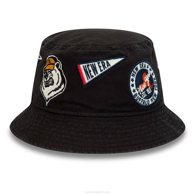 New Era Heritage all-over patch zwarte vissershoed BT242308