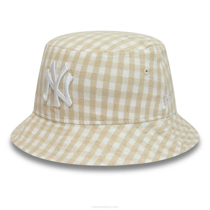 New Era New York Yankees gingham taps toelopende stenen vissershoed voor dames BT242298