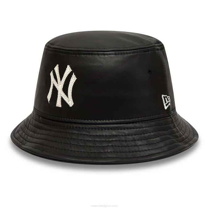 New Era New York Yankees mlb leren zwarte vissershoed BT242320