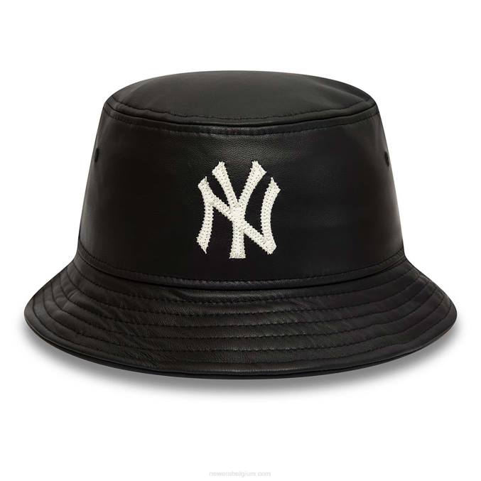 New Era New York Yankees mlb leren zwarte vissershoed BT242320