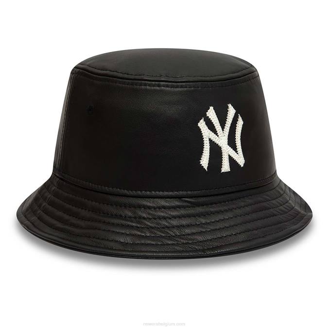 New Era New York Yankees mlb leren zwarte vissershoed BT242320