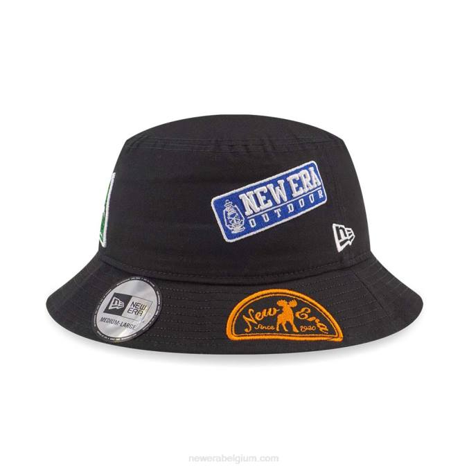 New Era multi-patch zwarte vissershoed BT242291